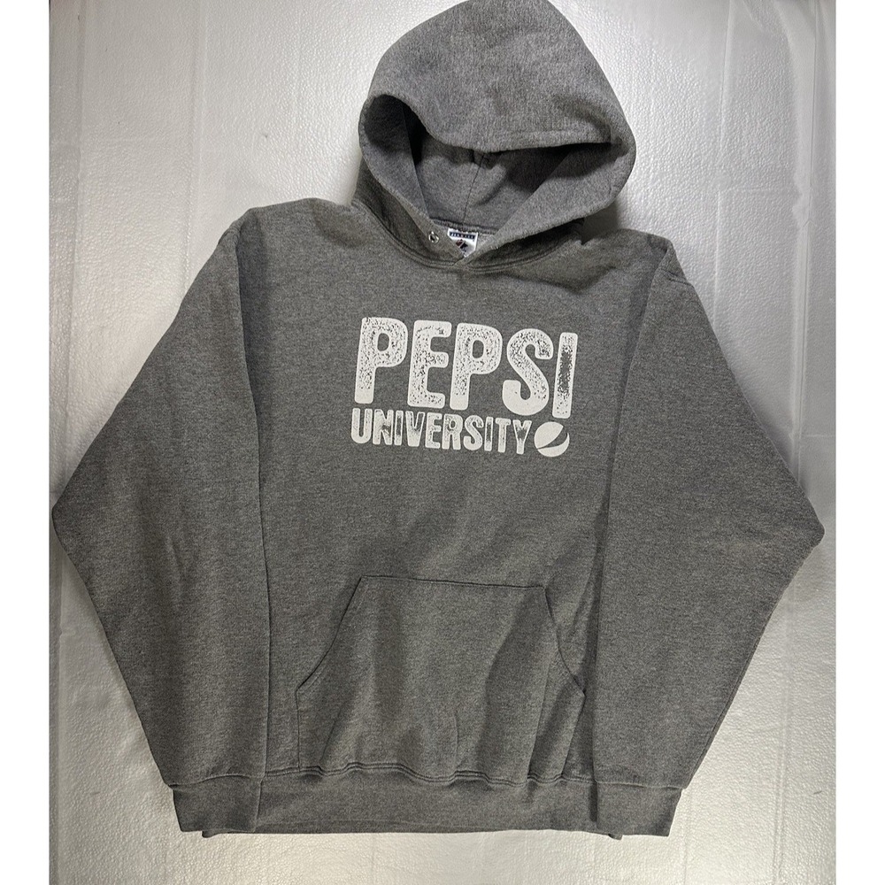 Grey Pepsi University Hoodie Sweatshirt 2XL Port & Company - Missing Drawstring‎